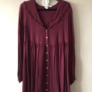 Somedays Lovin’ WHIPLASH SMOCK DRESS (wine red)